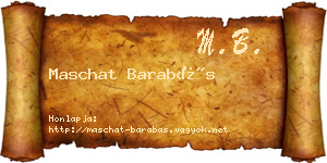 Maschat Barabás névjegykártya